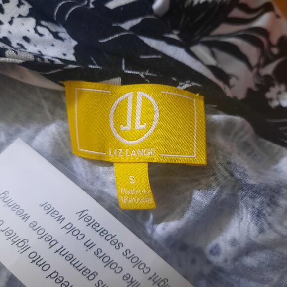 Liz Lange Womens Black & White Palm Print Pattern Sleeveless Maxi Dress Size S - Picture 3 of 6